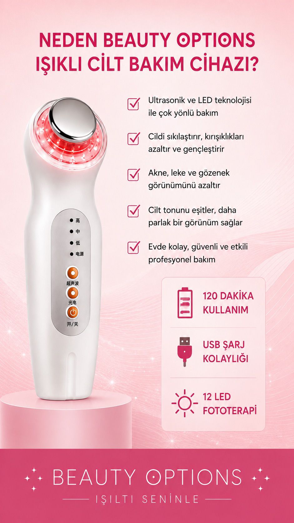 Neden Beauty Options ışıklı cilt bakım cihazı